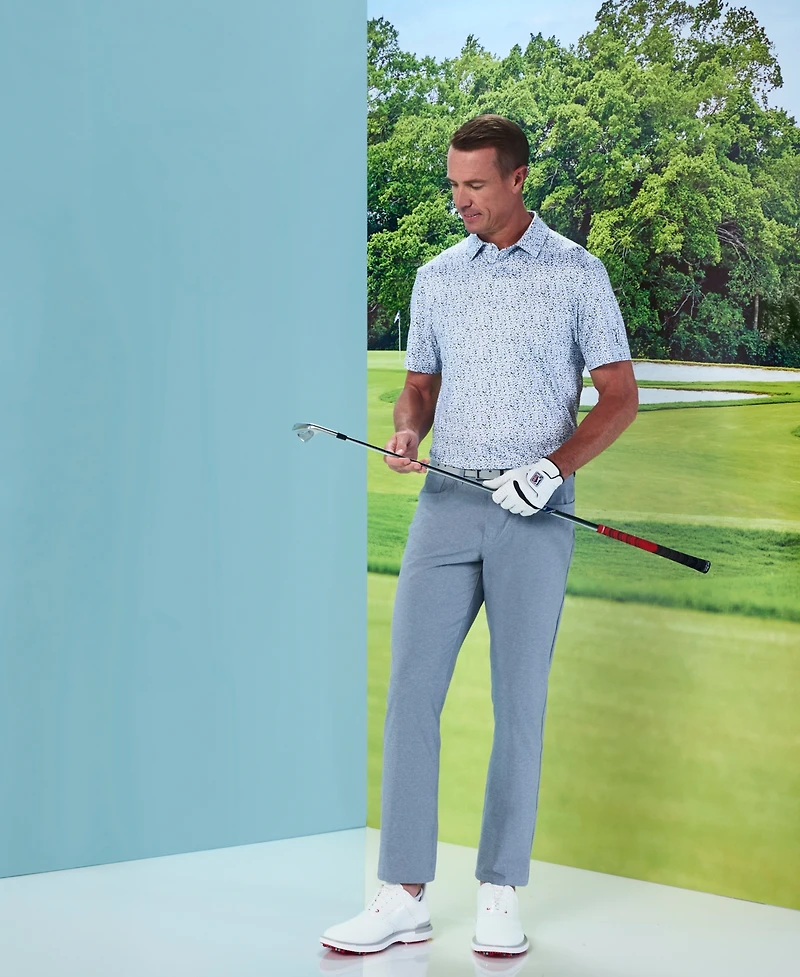 Pga Tour Men's Micro-Floral Polo Shirt