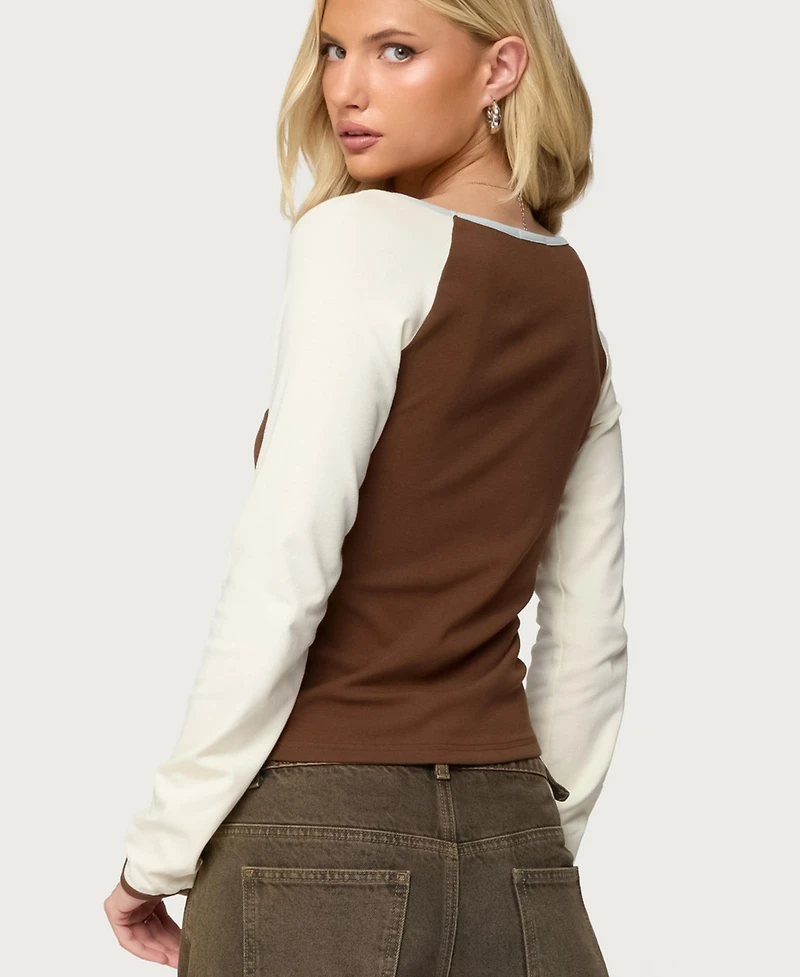 Edikted Women's Ronie Contrast Raglan Top