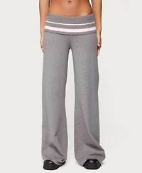 Edikted Women's Kaliya Stripey Fold Over Knit Pants