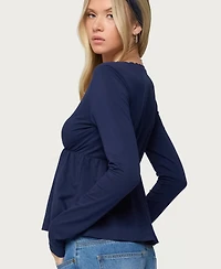 Edikted Women's Kenzie Long Sleeve Babydoll Top