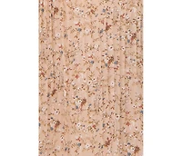 Pinkblush Plus Light Pink Floral Pleated Chiffon Midi Dress
