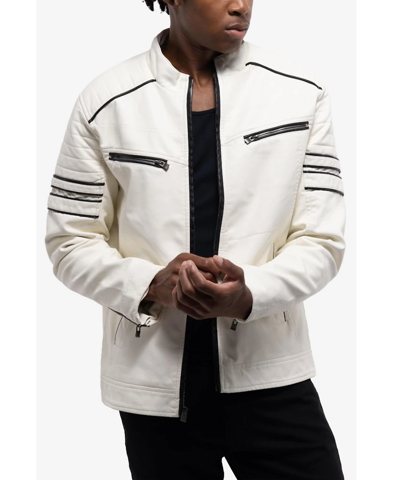 Xray Men's Pu Jacket With Faux Shearling Lining