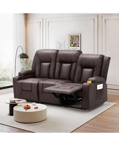 Aecojoy 3 Seater Reclining Sofa with 2 Cup Holders&Side Pockets