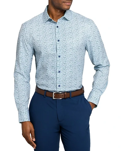 ConStruct Men's Spread Collar Plaid Dress Shirt