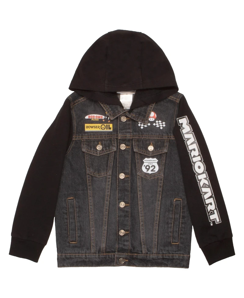 Mario Kart Boys Super Casual Fashion Denim Hoodie Jacket
