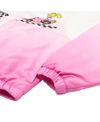 Mario Kart Girls Super Princess Peach Casual Zip-Up Graphic Print Bomber Varsity Jacket