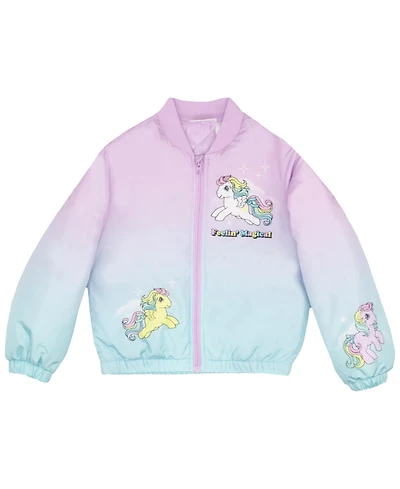 My Little Pony Girls My Pony Lightweight Zip-Up Graphic Print Bomber Jacket