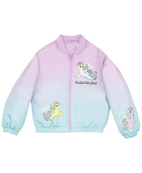 My Little Pony Girls My Pony Lightweight Zip-Up Graphic Print Bomber Jacket