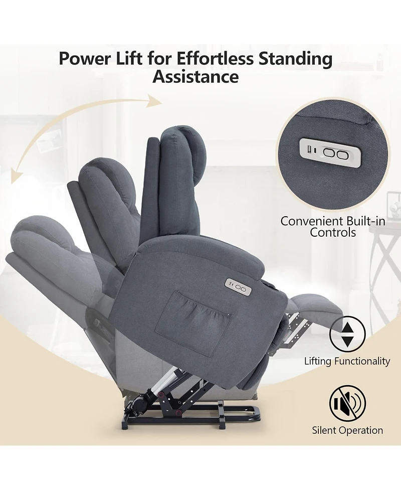 Aecojoy Electric Lift Chair Sofa with Side Pockets