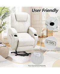 Aecojoy Electric Lift Chair Sofa with Side Pockets