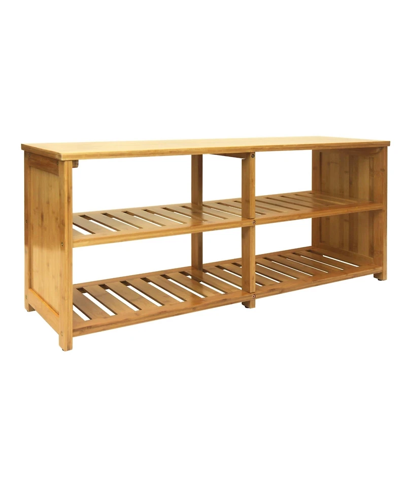 Oceanstar 10-Pair Bamboo Entryway Storage Bench.