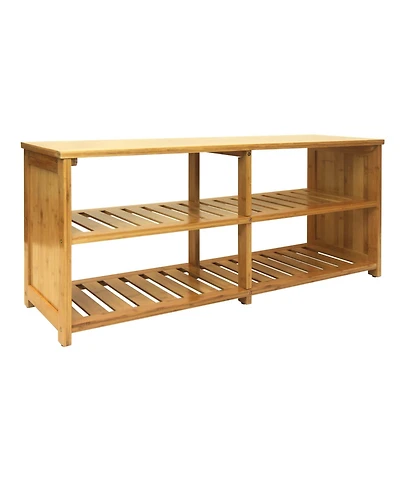 Oceanstar 10-Pair Bamboo Entryway Storage Bench.
