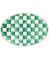 Mackenzie-Childs Emerald Check Small Oval Platter