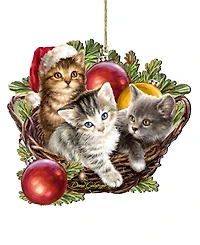 Designocracy Christmas Kittens Christmas Ornament