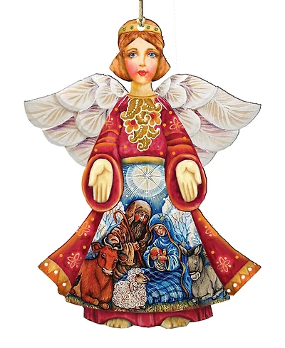 Designocracy Nativity Christmas Angel Ornament