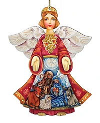 Designocracy Nativity Christmas Angel Ornament
