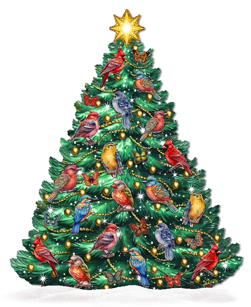 Designocracy Christmas Birds Tree Holiday Decor