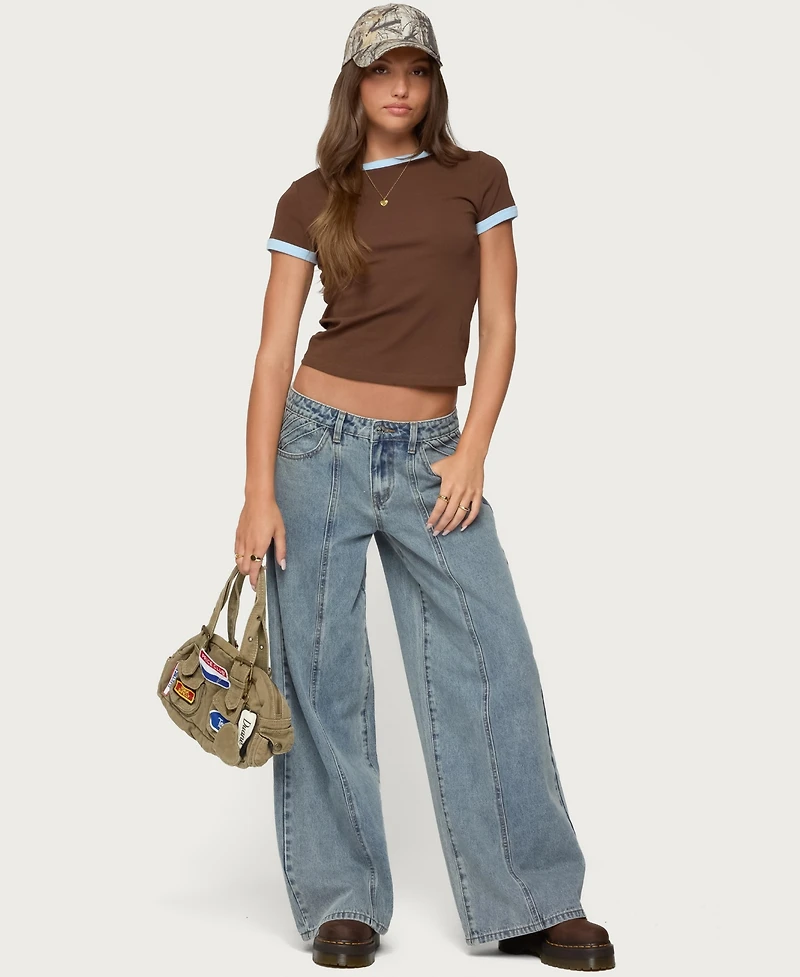 Edikted Women's Zeke Contrast T Shirt