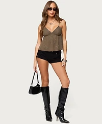 Edikted Women's Raia Beaded Babydoll Top
