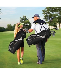 Gymax Golf Stand Bag Portable Lightweight Golf Carry Club Bag w/ 8-way Divider