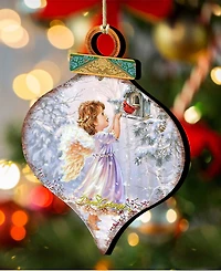 Designocracy Red Robin Woodland Angel Ornament