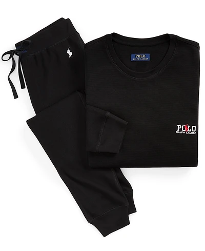 Polo Ralph Lauren Men's 2-Piece Thermal Pajama Long Sleeves T-Shirt and Joggers Set