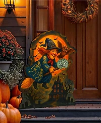 Designocracy Halloween Flying Witch Door Wall Hanger