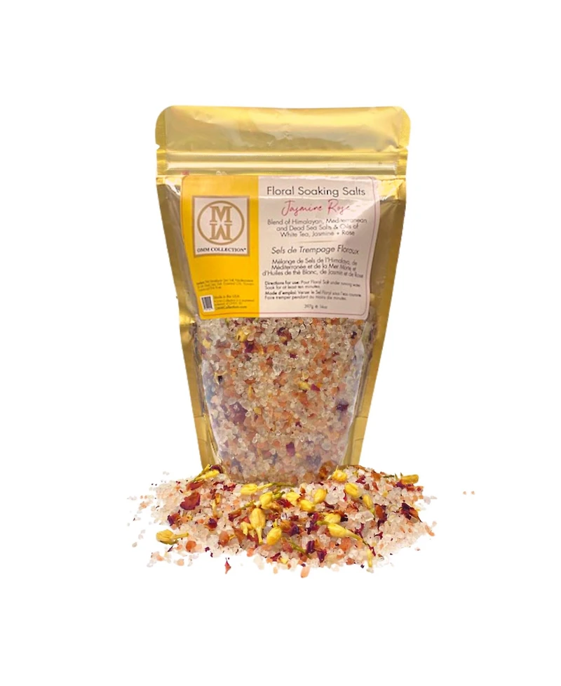 Omm Collection Floral Soaking Bath Salts Jasmin Rose Bag 14oz