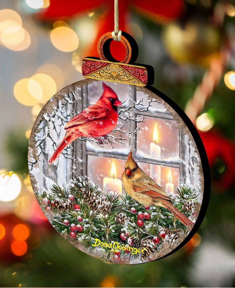Designocracy House Birds Christmas Wood Ornament