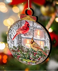 Designocracy House Birds Christmas Wood Ornament