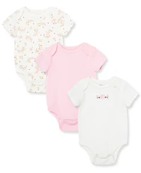 Little Me Baby Girls Vintage Rose Bodysuits, Pack of 3