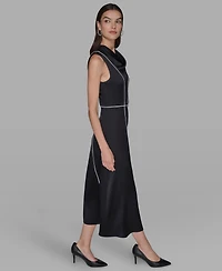 Karl Lagerfeld Paris Women's Mock Neck Midi Dress