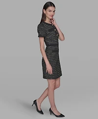 Karl Lagerfeld Paris Women's Crew Neck Sheath Dress