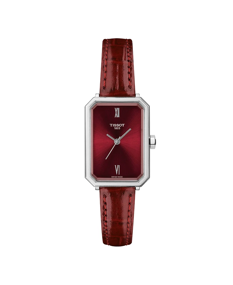 Tissot Women's Quartz Red Leather Strap Watch, 21.80mm