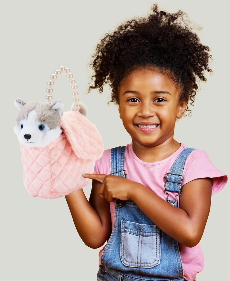 Geoffrey's Toy Box Fancy Pets 6" Plush Huskey and Purse Toy