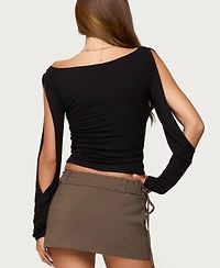 Edikted Women's Cade Cutout Sleeves Boat Neck Top