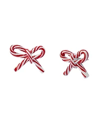 Betsey Johnson Red Santa Baby Candy Cane Stud Earrings
