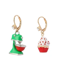 Betsey Johnson Faux Stone Santa Baby Cupcake Mixer Drop Earrings