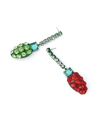 Betsey Johnson Faux Stone Santa Baby Christmas Lights Earrings