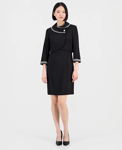 Tahari Asl Beaded Dress Suit Set