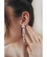 Promise Crystal Drop Long Earrings