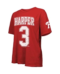 Majestic Women's Bryce Harper Red Philadelphia Phillies Oversized Name Number T-Shirt