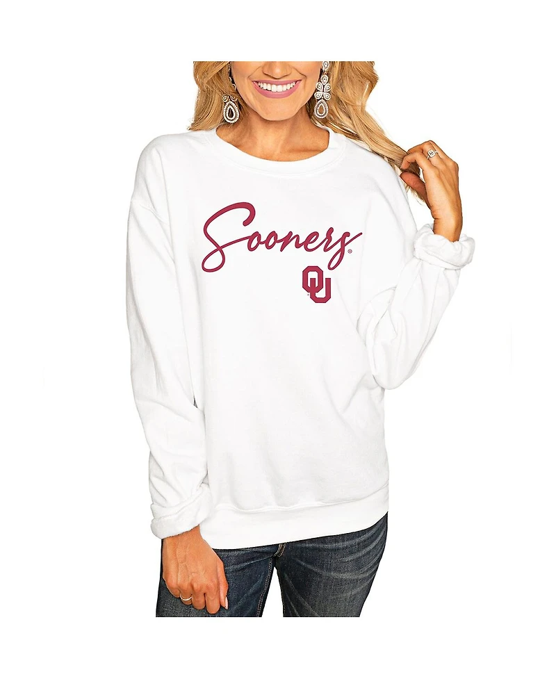 Gameday Couture Women's White Oklahoma Sooners Win the Day Pullover Sweatshirt