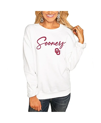 Gameday Couture Women's White Oklahoma Sooners Win the Day Pullover Sweatshirt