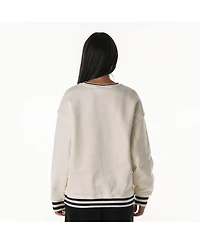 The Wild Collective Women's Cream Dallas Cowboys Oversized Vintage French Terry Sweatshirt