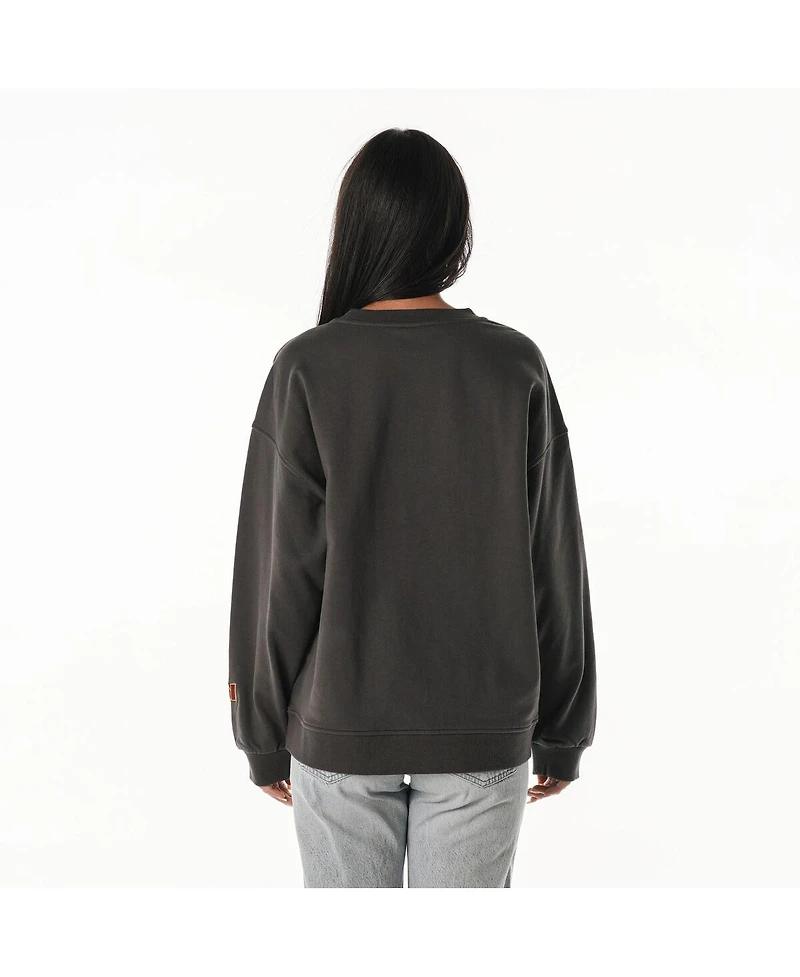 The Wild Collective Women's Charcoal Washington Commanders Rock Crystal Oversized Crewneck Sweatshirt