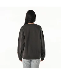 The Wild Collective Women's Charcoal Washington Commanders Rock Crystal Oversized Crewneck Sweatshirt