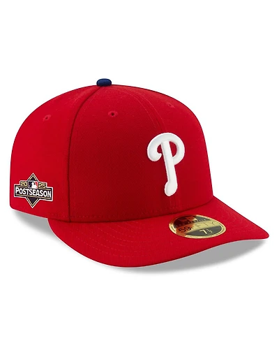 New Era Men's Red Philadelphia Phillies 2025 Mlb Postseason Side Patch Low Profile 59FIFTY Fitted Hat