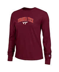 Champion Women's Maroon Virginia Tech Hokies Arch Over Logo Long Sleeve T-Shirt