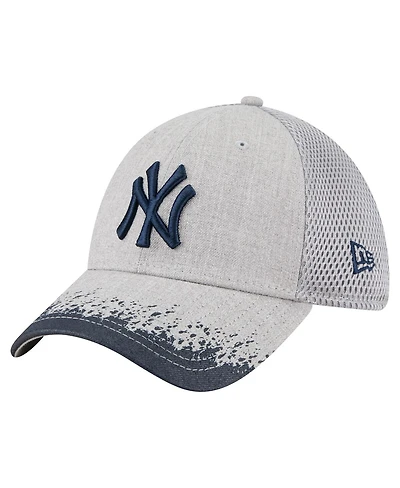 New Era Men's Gray York Yankees Visor Paint Splatter 39THIRTY Flex Hat